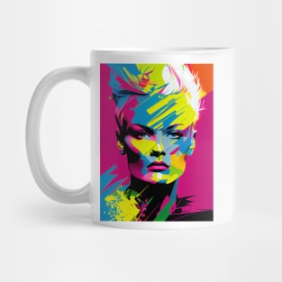 Abstract colorful pop art style woman portrait Mug